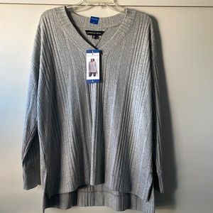 Andrew Marc Grey Tunic Sweater